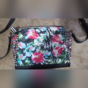 Aldo Black Floral Crossbody Bag